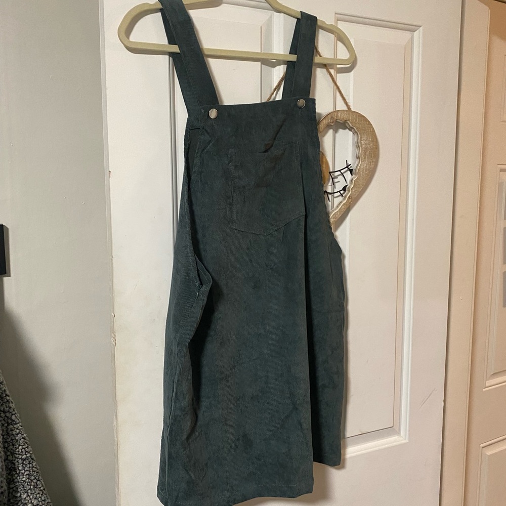 Green corduroy dress